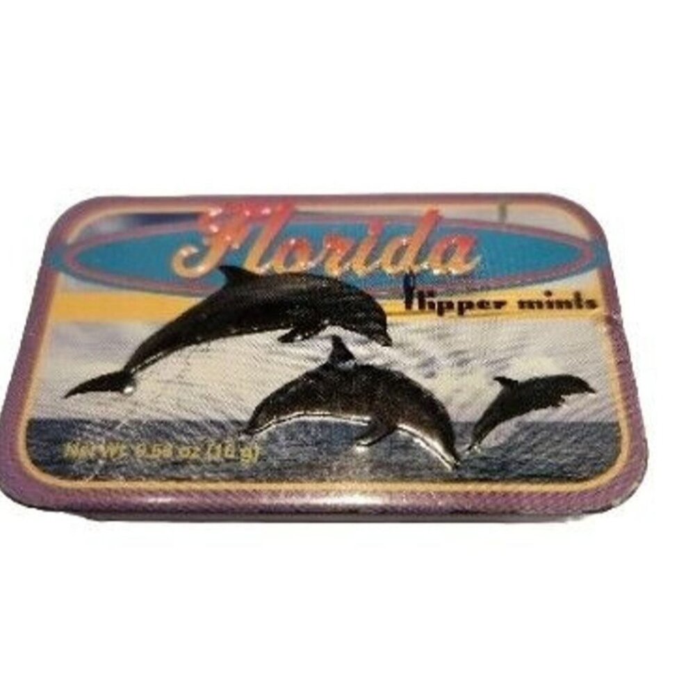 Vintage Tin Box Florida Peppermints Tin  Art CoCo Mint Company  Denver Co. Dolph